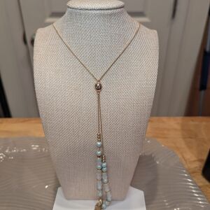 Romolo Chic Gold and Cream Beaded Necklace NWT